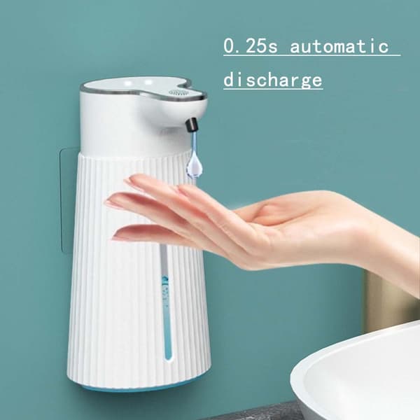 Automatic Soap Dispenser Drip Model - Intelligent Hand Wash, Wall Mounted for Kitchen, Rechargeable, 400ml Capacity White Svart