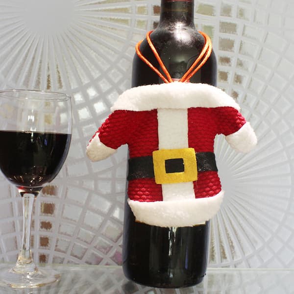 Santa Clothes Silverware Holder Plush Bag Dining Table Decor for Christmas Party Clothes Clothes