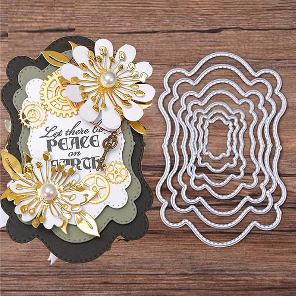 Ramverk Metall Stansmallar Schablon DIY Scrapbook Album Papperskort Mall Form