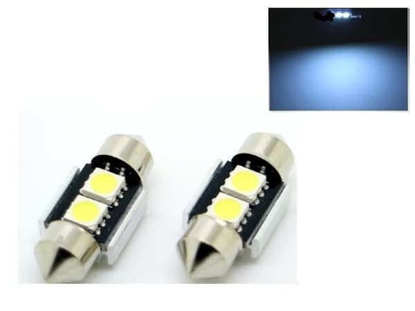 C5W LED diodlampor Canbus, 31 mm, 10000K (kallvit), 2-pack. 31mm Kallvit 2-pack 31mm Kallvit 2-pack