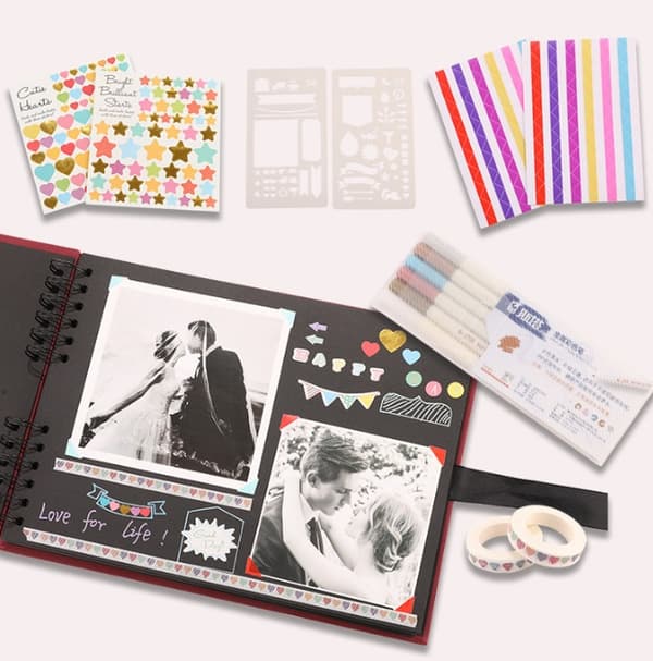 Scrapbook Album Minnessak Förvaringslåda (Röd)