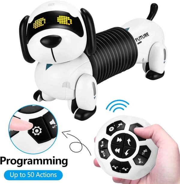 Robot Hund, Fjernstyret Hundelegetøj, Programmerbart Følgende Robotdyr Sød Dansemusik Interaktiv Gave til Børn Drenge Piger
