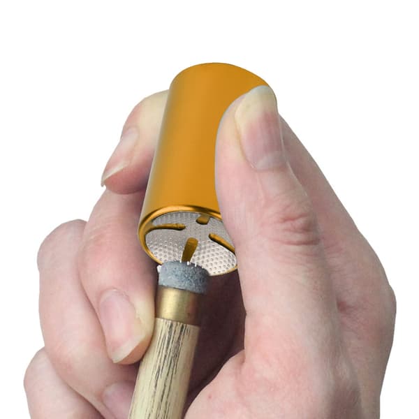 Portable 2-in-1 Billiard Cue Tip Tool Pool Cue Shaper Repair Scraper Pick (Golden)