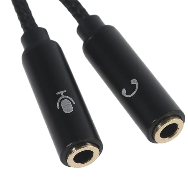 USB til 3,5 mm Jack Audio Adapter USB Lydkort med 3,5 mm Aux-omformer for Hodesett PC Bærbare datamaskiner Linux Stasjonære datamaskiner Svart