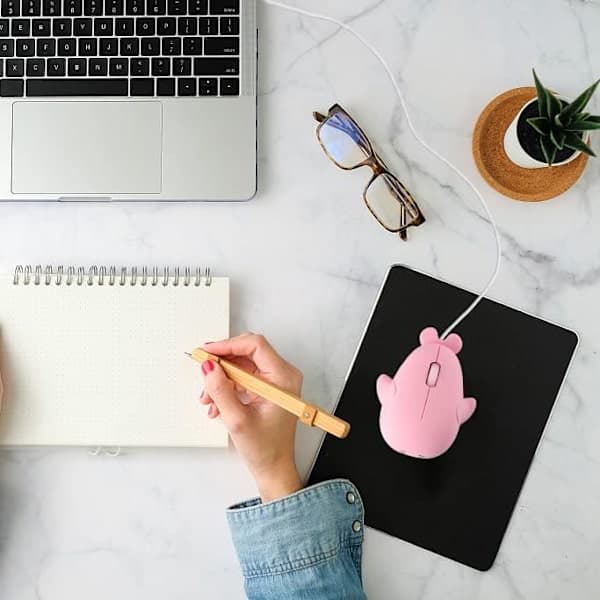 Kablet mus, sød dyreformet delfin USB kablet optisk mus til stationær PC bærbar computer, 3 knapper Pink 2