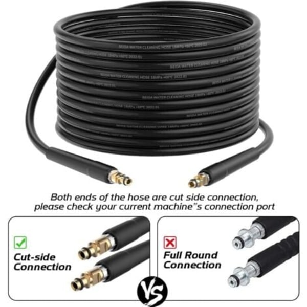 15 m slange til Kärcher højtryksrenser, fleksibel til Kärcher højtryksrenser, Højtrykslange til Kärcher K2 K3 K4 K5 K6 K7 hurtigkobling
