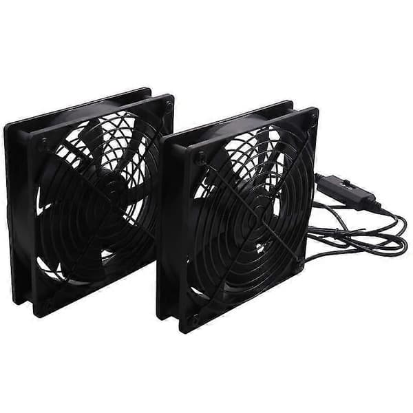 Doble 120mm 5V USB-drevne PC-ruter-vifter med hastighetsregulator