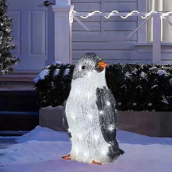 3-pak lysholdende pingvin julepynt PVC pingvin julepynt med LED minilys BD Small Small