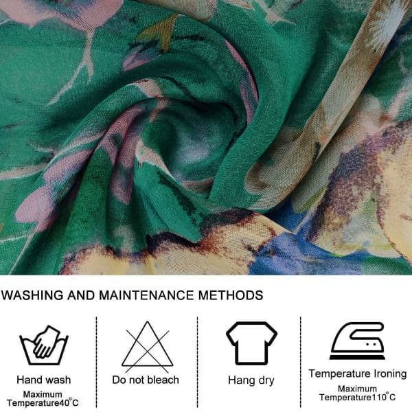 Chiffon tørklæder til kvinder - Kvinders sjal let blomstret print chiffon tørklæder sjaler wraps til forår efterår