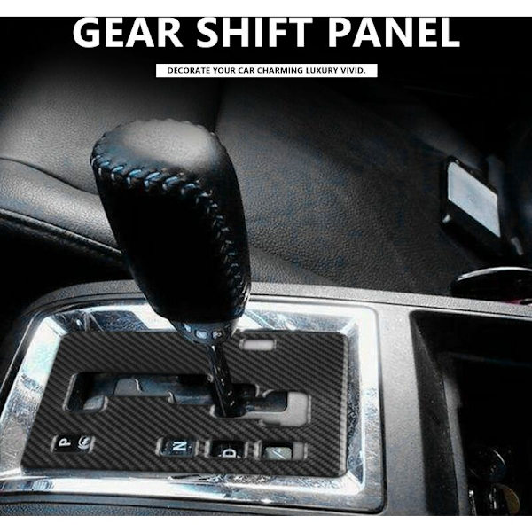 Til Dodge Challenger 2008-2014 Biltilbehør Kulfiber Gearskiftepanel Mærkat, Sort
