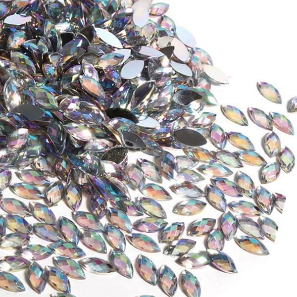 Fargerike Hesteøye Akryl Rhinestones - Kunsttilbehør Hvit White_tfrf