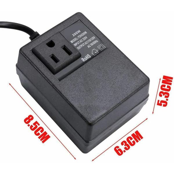 DC-spenning: 200W Transformator: 220V til 110V Europeisk plugg