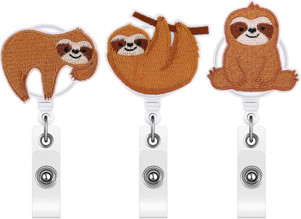 3-pack med Sloth-märkeshållare, Söt märkeshållare i filt