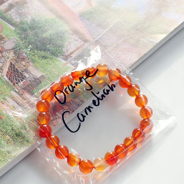 Rött Agat Armband | Natursten 8mm | Sten Terapi | Smycken för Män Pärlor Present Idéer för Pappa och Mamma