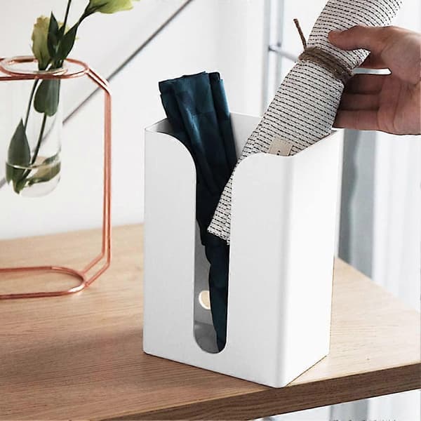 Veggmontert Tissue Box Tissue Dispenser Holder og Søppelposeholder for Kjøkken, Rommer Tissuebokser, Søppelpose