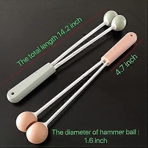 Massagehammer, Manuel Massagehammer Værktøj, Håndholdt Dobbelte Silikonebolde Slag Massagehammer