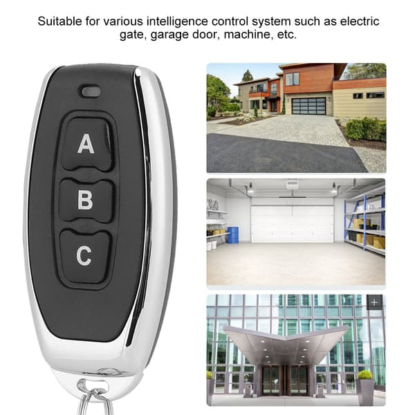 Wireless Universal 3-Button Metal Clone Remote Control Copy for Electric Gate Garage Door