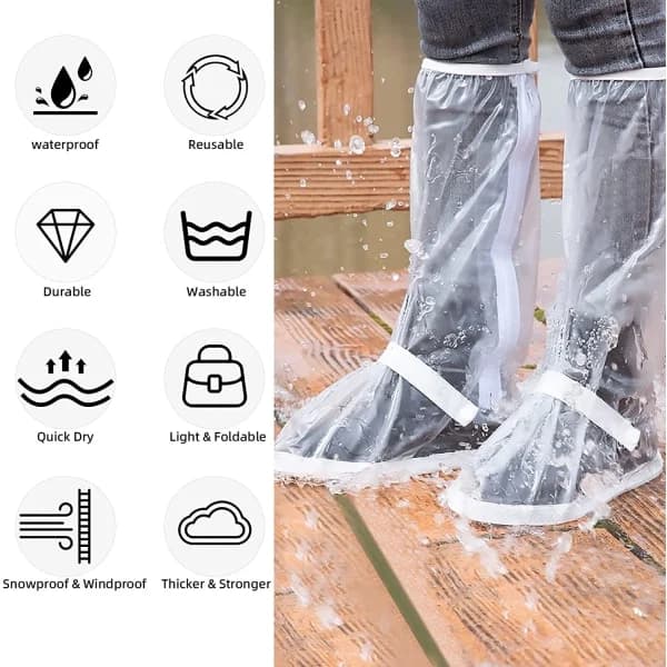 Waterproof Shoe Covers - Reusable Shoe Protectors (Transparent)