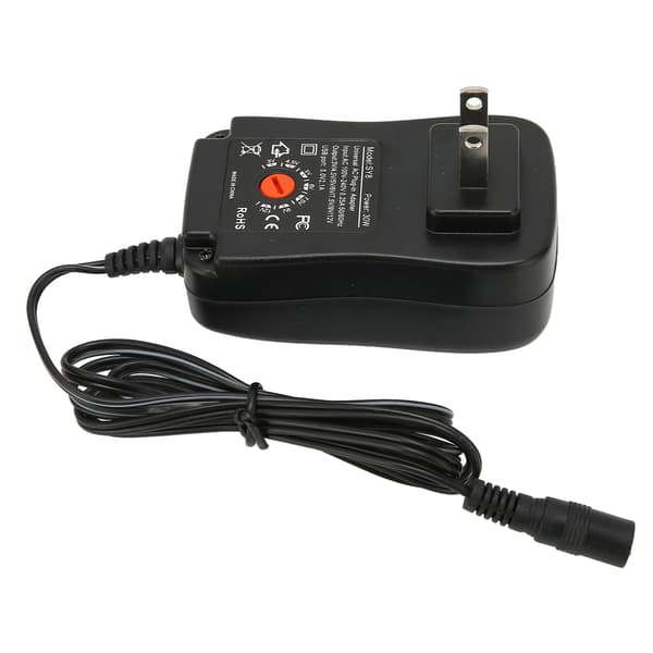 Multifunktionel 30W universel strømadapter med USB-port justerbar spænding strømadapter 100‑240V US-stik
