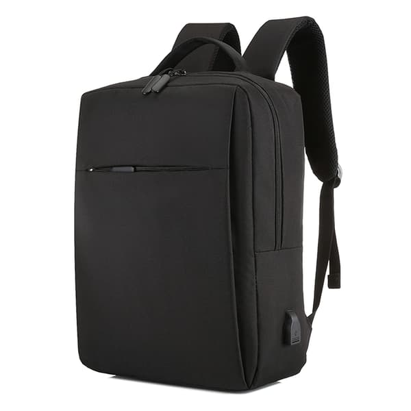 Laptop taske med USB-opladningsport (sort 17,3 tommer)