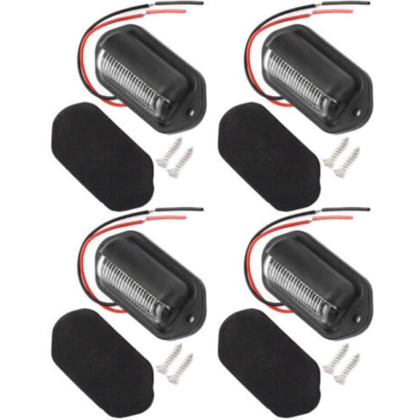 12V 6LED nummerskiltlys, 4 stk, høy lysstyrke hvitt lys, vanntett for bil