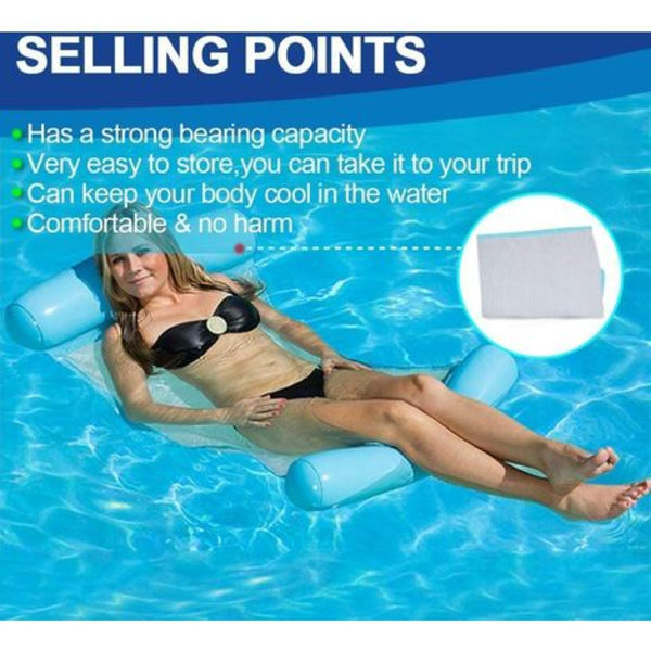 Multifunctional Floating Hammock, Inflatable Pool Float 4-in-1 Floating Recliner Hammock Water Hammock Multifunctional Fo