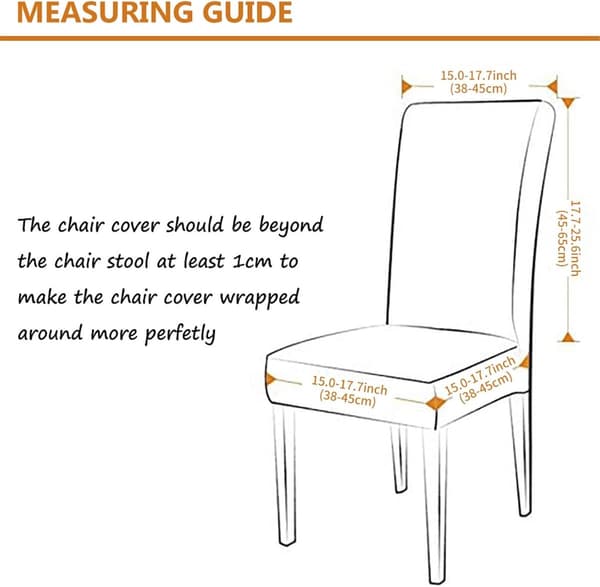 Dining Chair Cover Set of 6 Stretch Polyester Removable Machine Washable For Kitchen Dining Room Beige