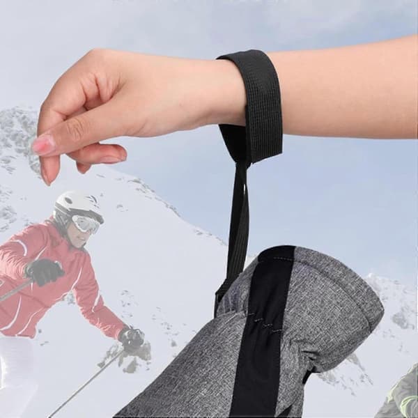 Remme til skihandsker - 4 stk. elastiske nylon skihandske sikkerhedsremme til bjergbestigning og skiløb