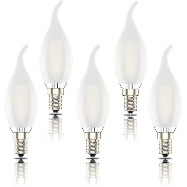 E14 Dimbar Lysekrone, C35 Filamentpære Varmhvit (2700k), 4w Erstatter 40w