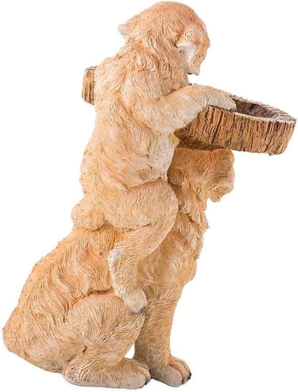 Hundestatue for hagebadekar, hage, plen, harpiksdyr