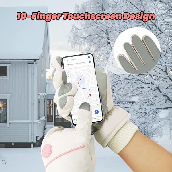Women's Ski Gloves Winter Thermal Touchscreen Waterproof Gloves with Adjustable Wrist Strap Soft Lining Windproof Warm Snowboard Snow