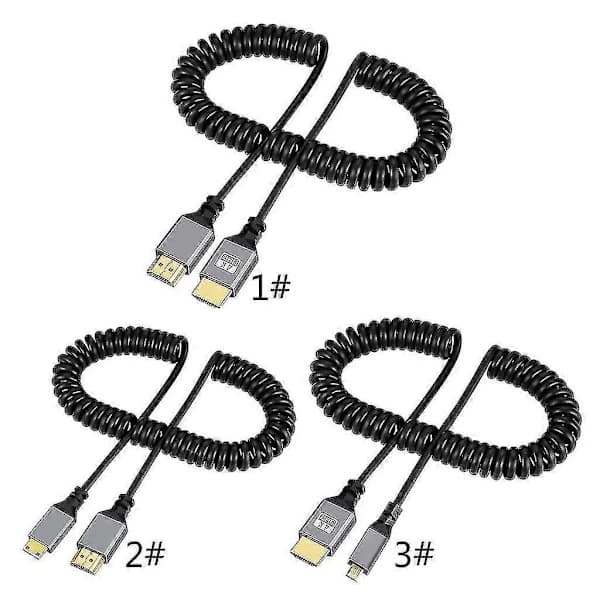 4k@60hz HDMI-kompatibel til HDMI/mini HDMI/Micro HDMI/spiral forlengelseskabel mini HDMI til HDMI[CO]