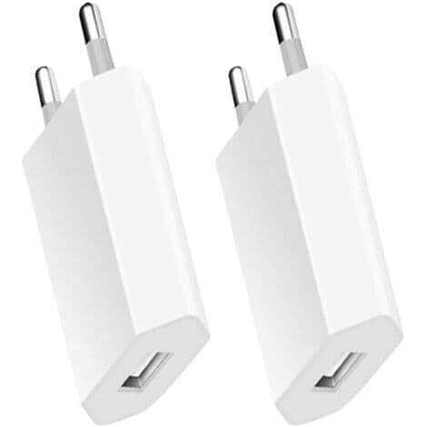 2-pak opladere til iPhone, USB hurtigopladningsstik Universal strømadapter til USB vægoplader kompatibel med iPhone Apple Samsung Pixel