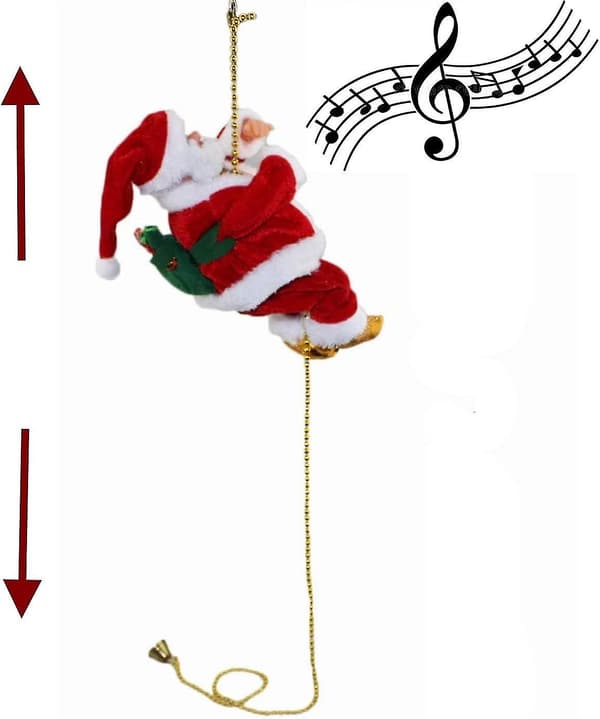 Klättrande Tomte Julgranspynt Dekoration Presenter $ Elektrisk Klättrande Pärlridå Trappor Tomte Leksaker $ Tomte Klättrande Julpärlor