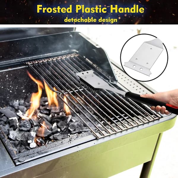 4-pak grillbørstehoveder, trådbørstefri BBQ-rengøringsbørste-refiller til grillrens 3,3 x 2,5 tommer