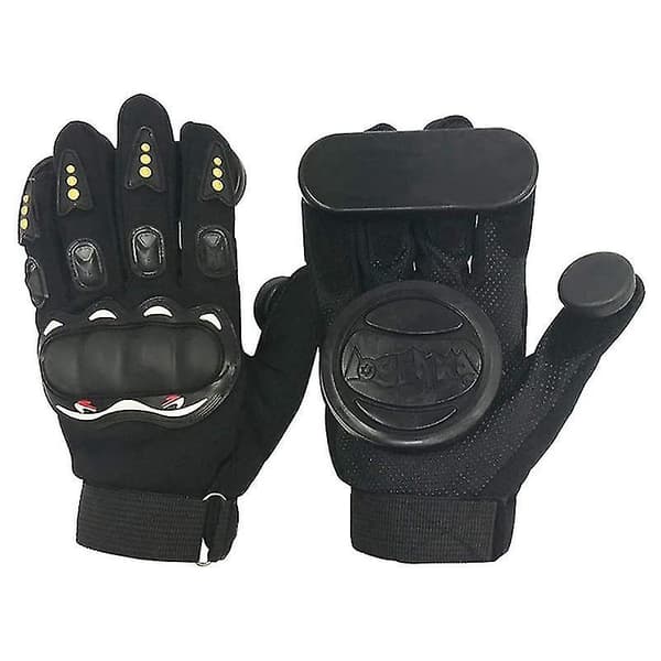 Skateboardhandsker Standard Longboard Drift Bremse Drejehandsker Udendørs Skate Sort