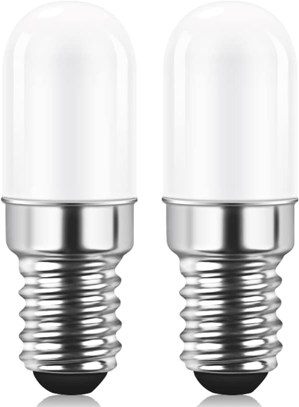 E14 LED Refrigerator Bulb 2W Equivalent 15W Warm White 3000K Fridge Lamp Salt Lamp Sewing Machine Non-Dimmable 2-Pack