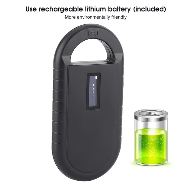 134.2KHZ RFID Chip Reader for ISO11784 5 FDXB ID64 Portable USB Rechargeable Handheld Device