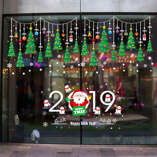 Christmas New Year Wall Stickers Window Decorative Stickers