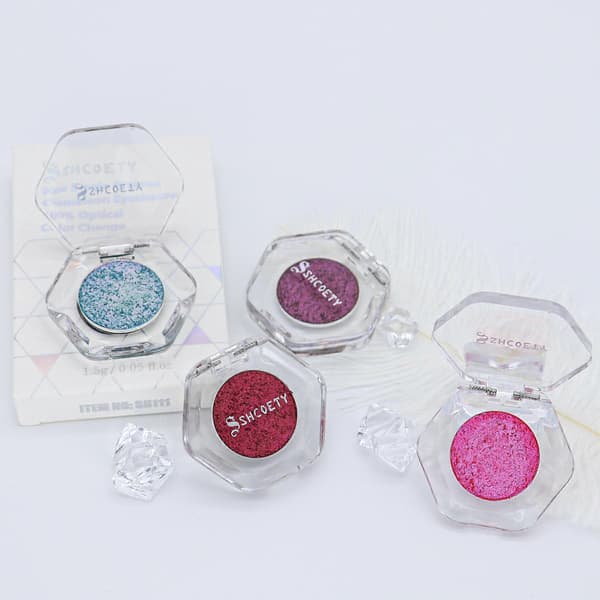 Mermaid Iridescent Eyeshadow Palette Light Purple Emerald Glitter Eyeshadow, Glitter Diamond Highlighter Makeup Eyeshadow K7 K7