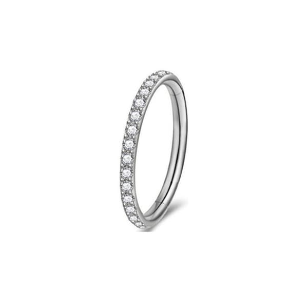 Argent blanc 1.2 * 6mm diamant øreclips brusk G23