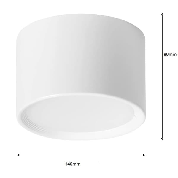 LED Takspotlight Vit Varmvit 3000K 12W Set om 2 Ø140MM