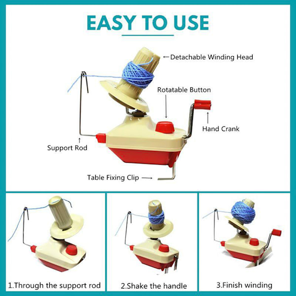 Portable Thread Ball Winder Manual Knitting Reel String Household Sewing Accessories Basic Section Basic Section
