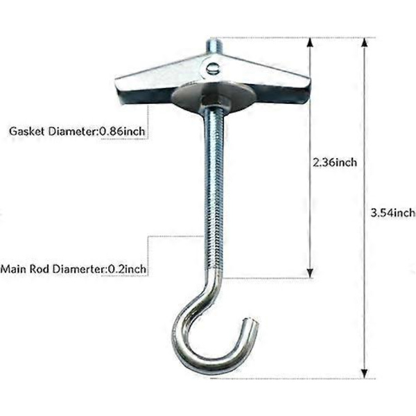 Ceiling Hooks 12-pack Spring Toggle Wing Bolts Wall Mount Ceiling Hooks Heavy Duty Hooks