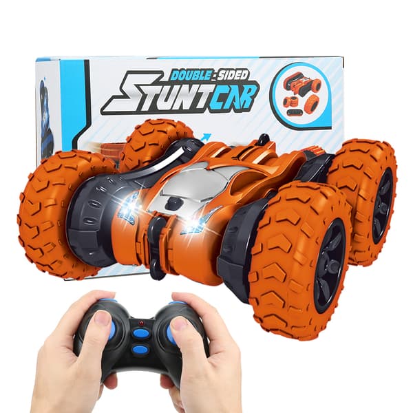 2-in-1 Double-Sided 2.4G Remote Control Stunt Car Model 360 Degree Roll RC Car Toy Orange