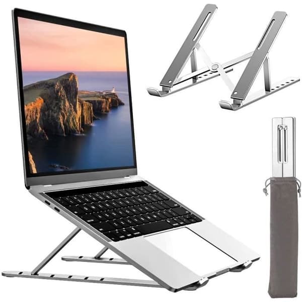 Stillcool® Foldbart Laptopstativ Skridsikkert Multi-vinkel PR Tablet iPad Aluminiumslegering Sølv