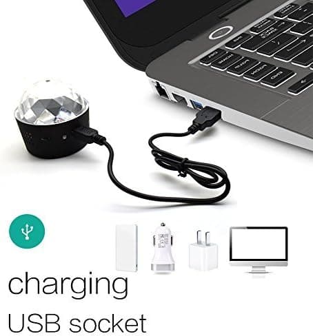 Mini Diskolys, Flerfarget Batteridrevet Lydaktivert Dis