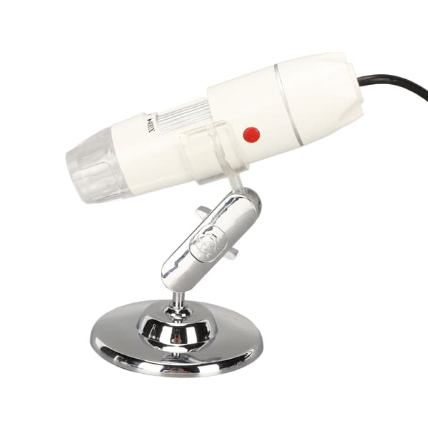 Digital Microscope HD 25x to 400x Analog AV Output Mini Electronic Microscope with 8 LEDs for TV 100‑240V EU Plug