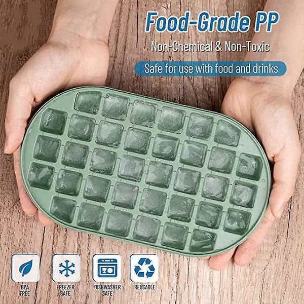 Double-Layer 72 Compartment Ice Cube Tray With Lid, Ice Scoop And Box, Easy Release Flexible Ice Cube