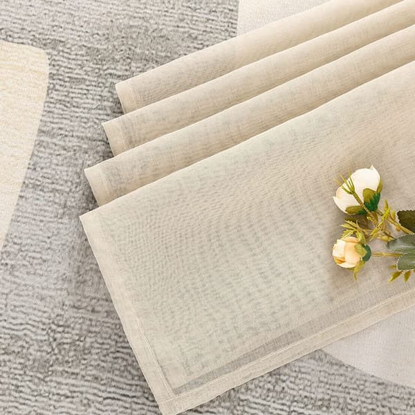 Gardiner med maljer Voilegardiner laget av polyester, halvtransparente gardiner for KLB